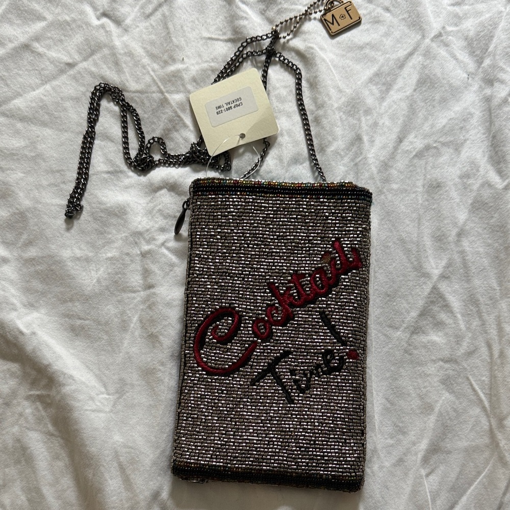 Mary Frances Beaded Martini Crossbody Bag